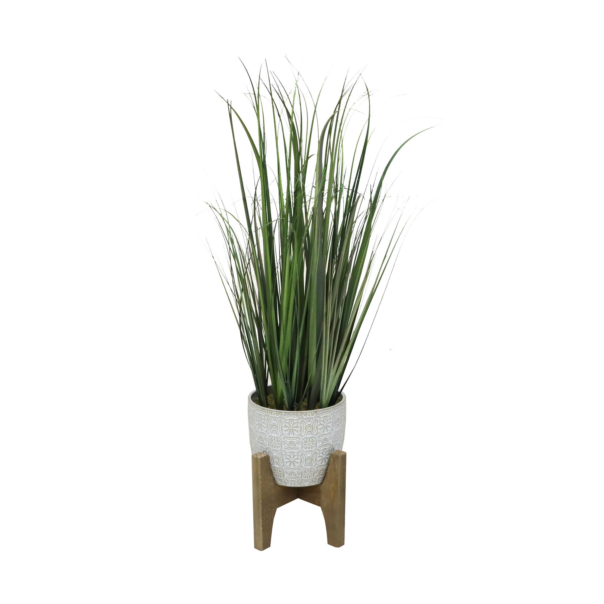 Flora Bunda® 31" Onion Grass In 6.6" Catheral Ceramic Pot On Stand